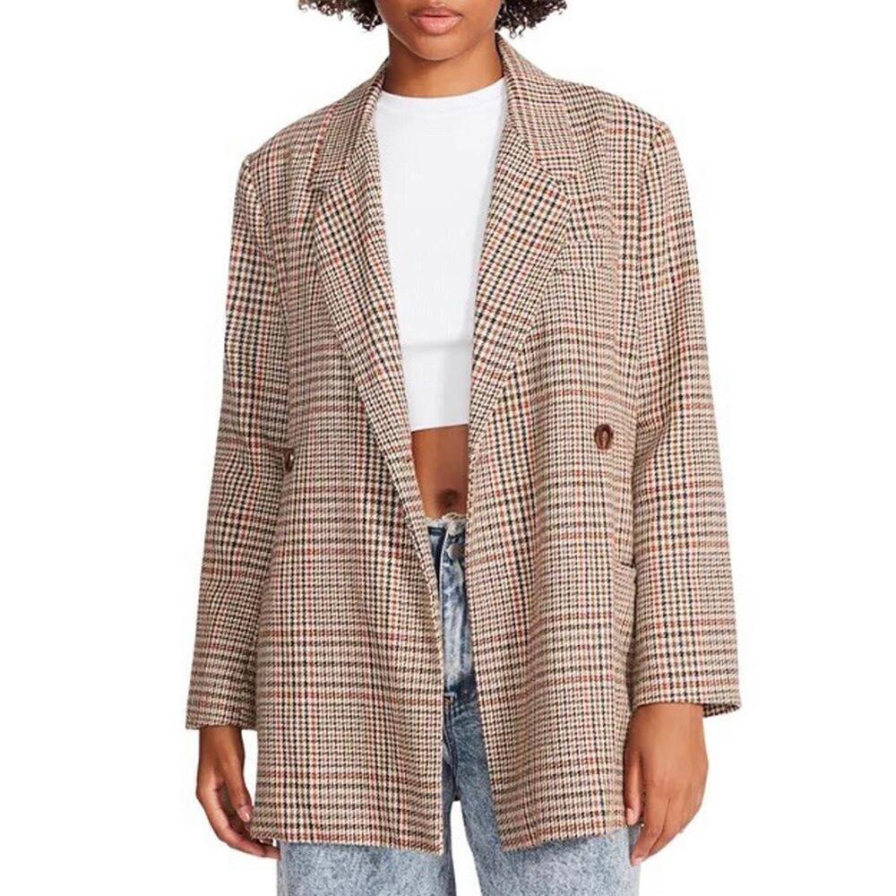 STEVE MADDEN Wool Blend Stella Herringbone Blazer Size M